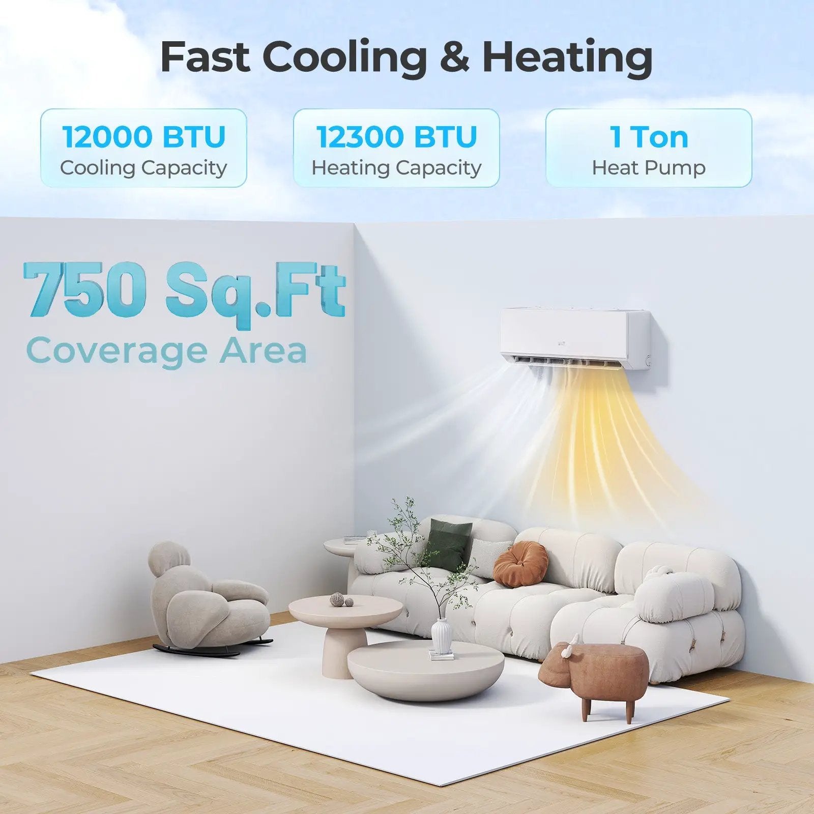 SEERXtreme Series ENERGY STAR Certified 12000 BTU 24 SEER2 208-230V Mini Split Heat Pump Heating at -15¬∞F by DirectDeals