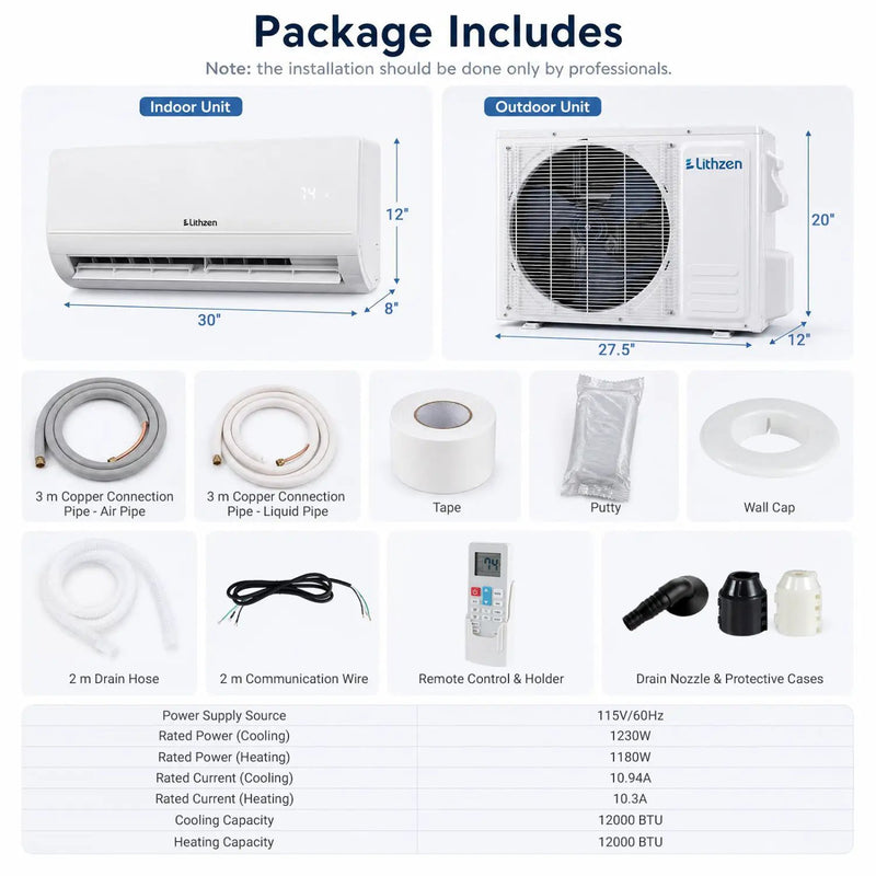 12000 BTU Mini Split Air Conditioner & Heater with WiFi by DirectDeals