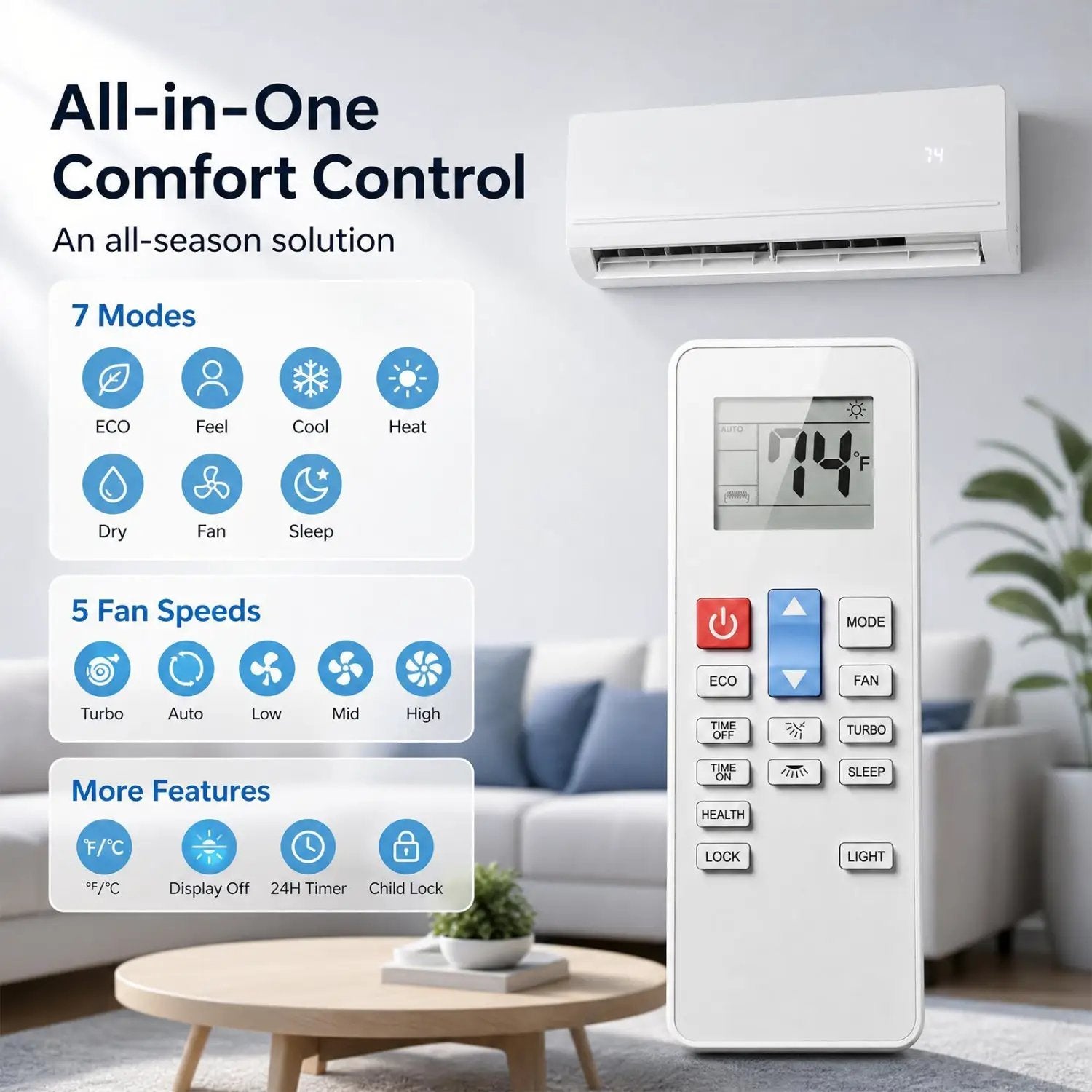 12000 BTU Mini Split Air Conditioner & Heater with WiFi by DirectDeals