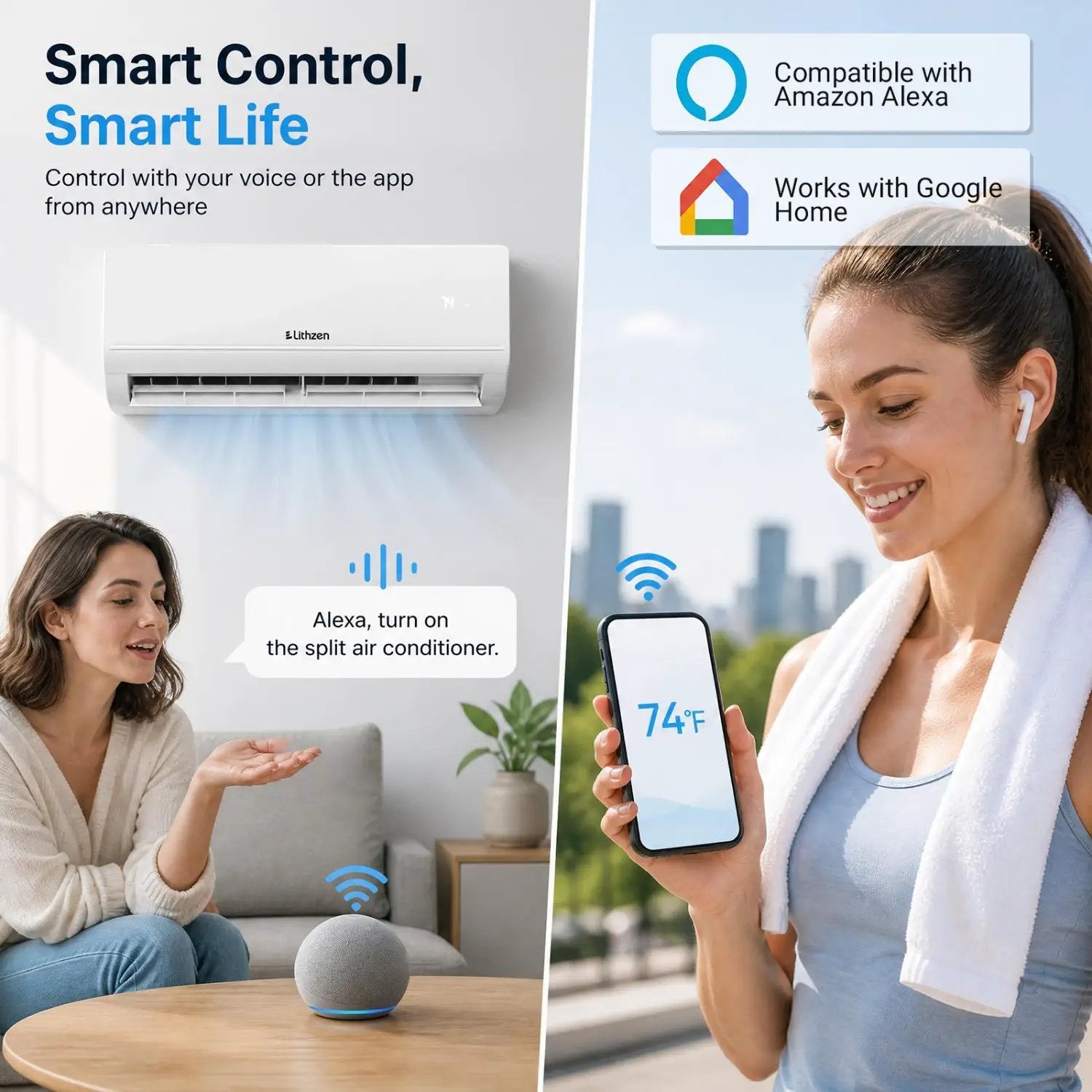 12000 BTU Mini Split Air Conditioner & Heater with WiFi by DirectDeals