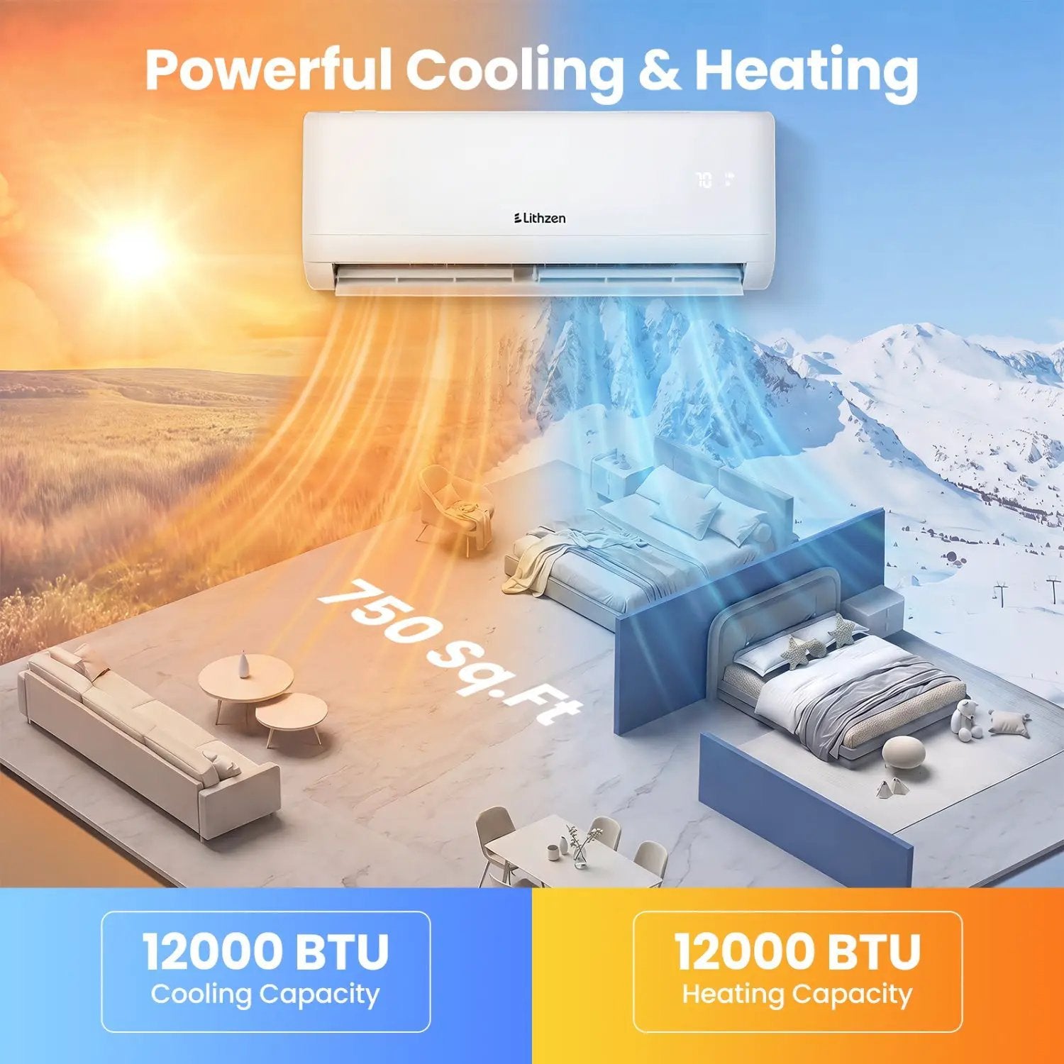 12000 BTU Mini Split Air Conditioner & Heater with WiFi by DirectDeals