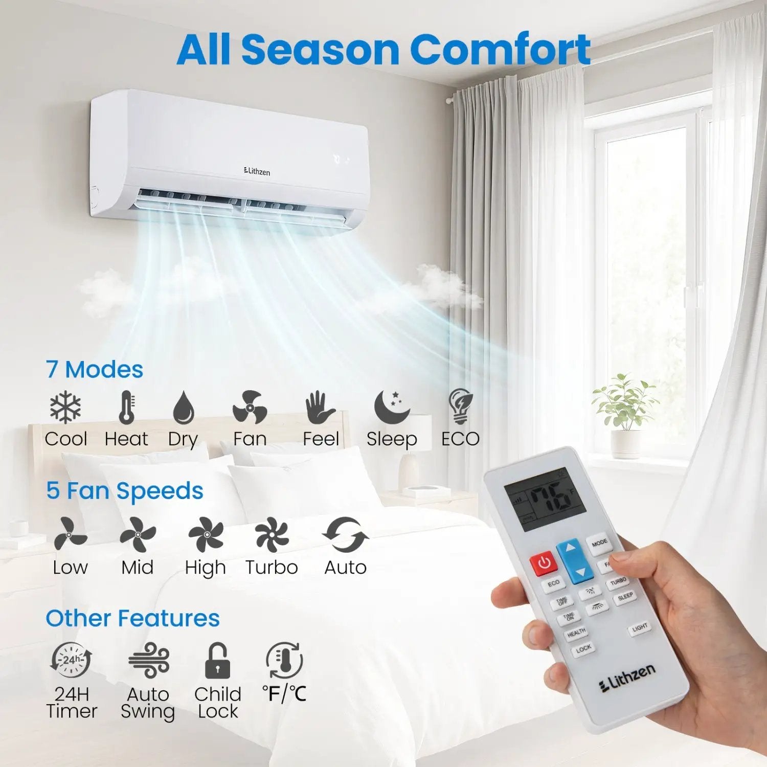 12000 BTU Mini Split Air Conditioner & Heater with WiFi by DirectDeals
