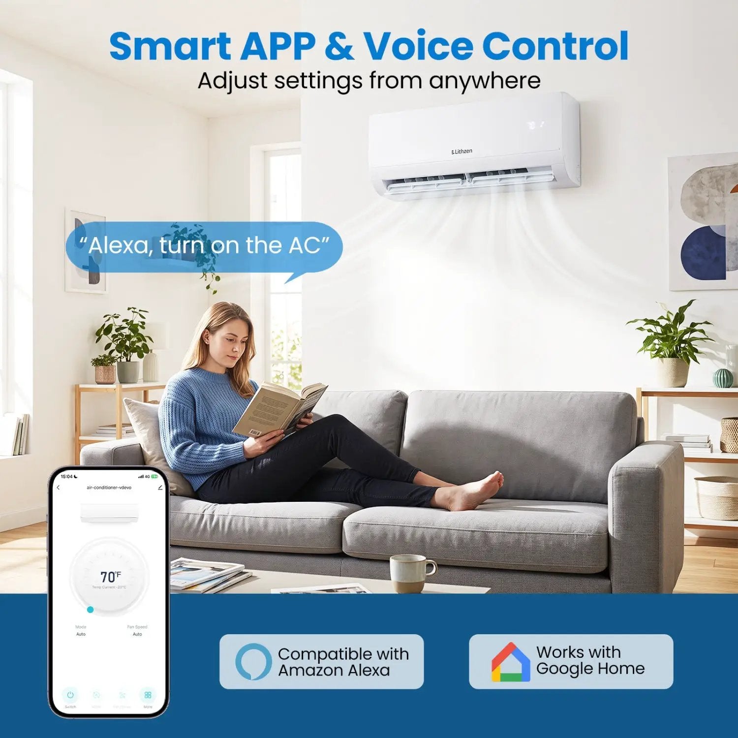 12000 BTU Mini Split Air Conditioner & Heater with WiFi by DirectDeals
