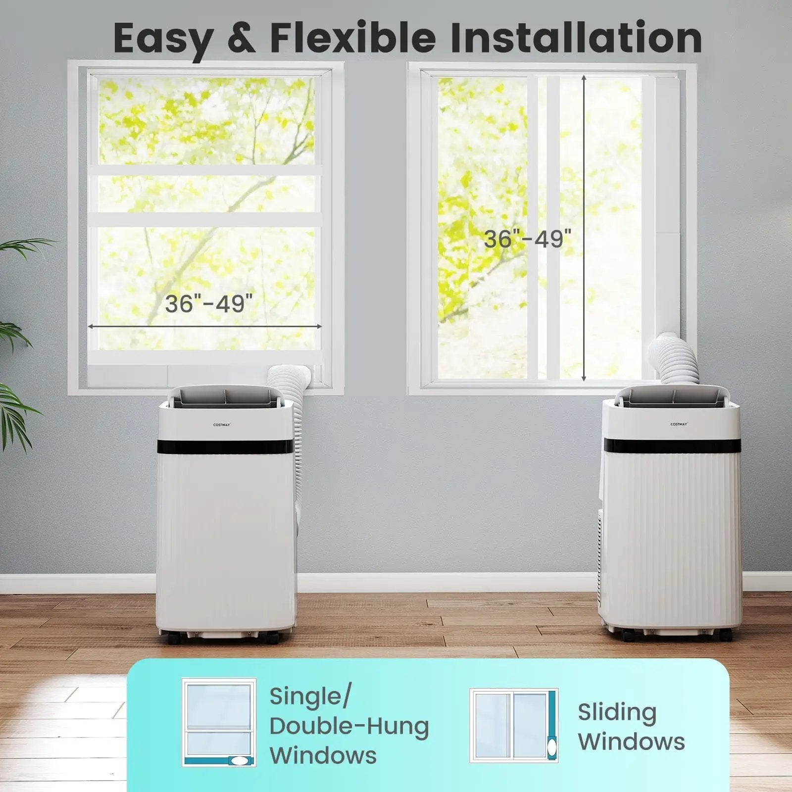 12000 BTU Portable Air Conditioner 3 in 1 Energy-saving with Fan and Dehumidifier-White by DirectDeals