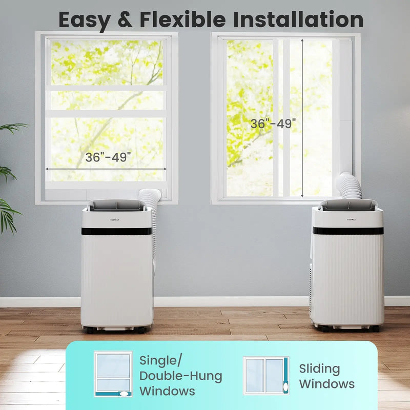 12000 BTU Portable Air Conditioner 3 in 1 Energy-saving with Fan and Dehumidifier-White by DirectDeals