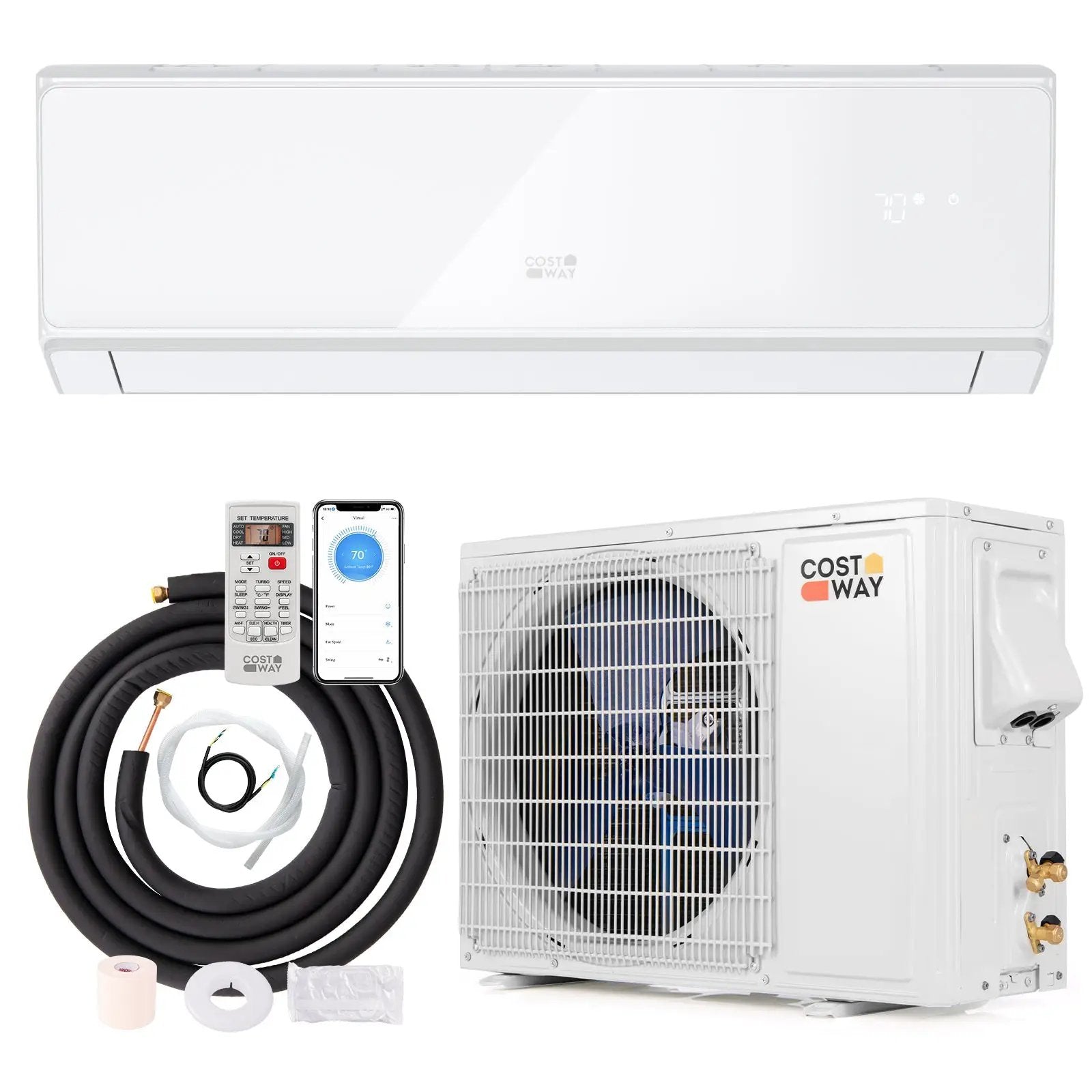 12000 BTU 22 SEER2 208-230V Wifi Enabled Mini Split Air Conditioner and Heater White by DirectDeals