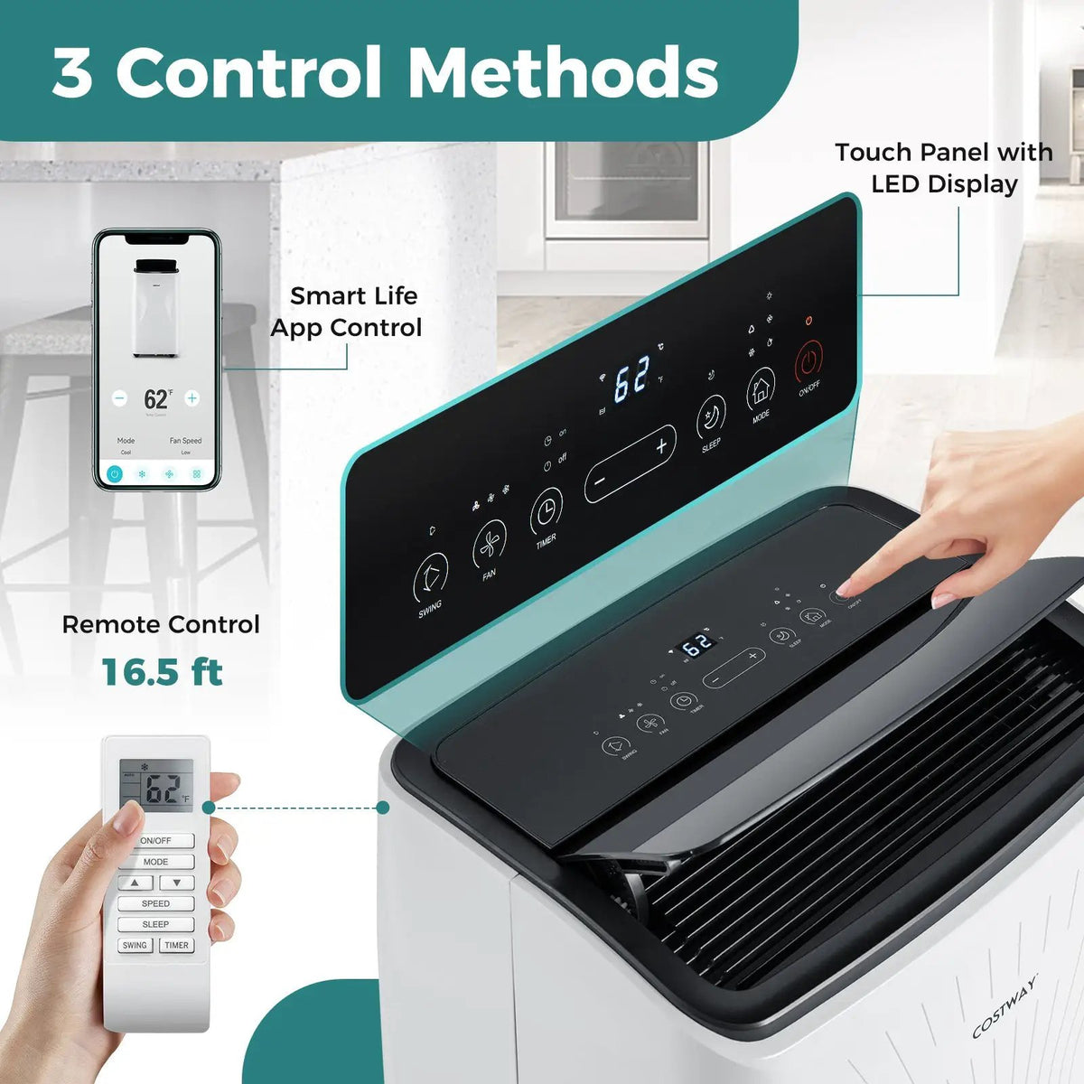 12000 BTU Portable Air Conditioner with Heat and Smart WiFi, photo 6 of 16