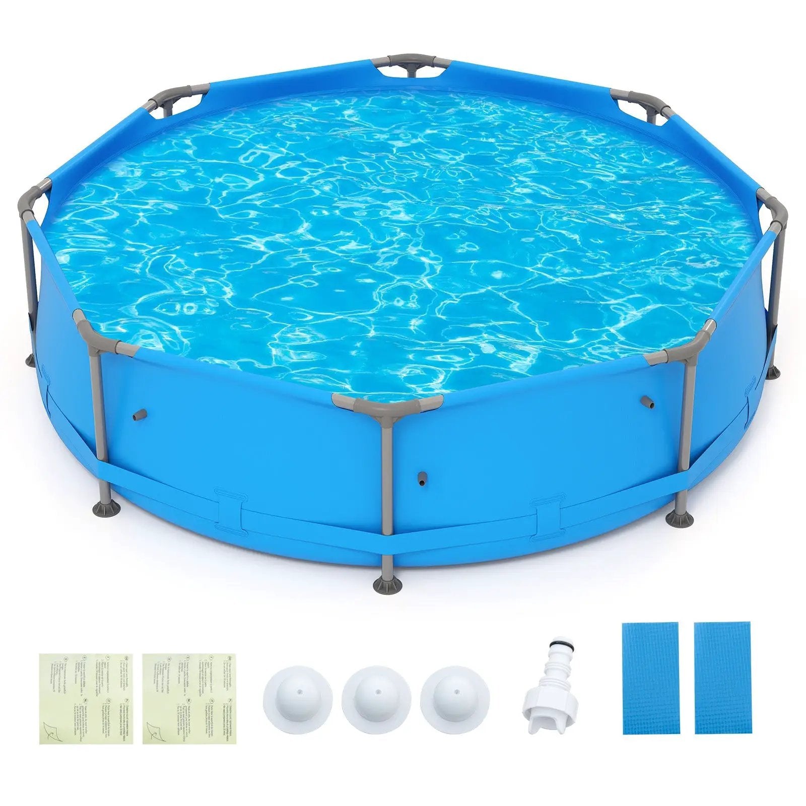 690/978/1158/1617 Gal Outdoor Family Swimming Pool with Metal Frame by DirectDeals