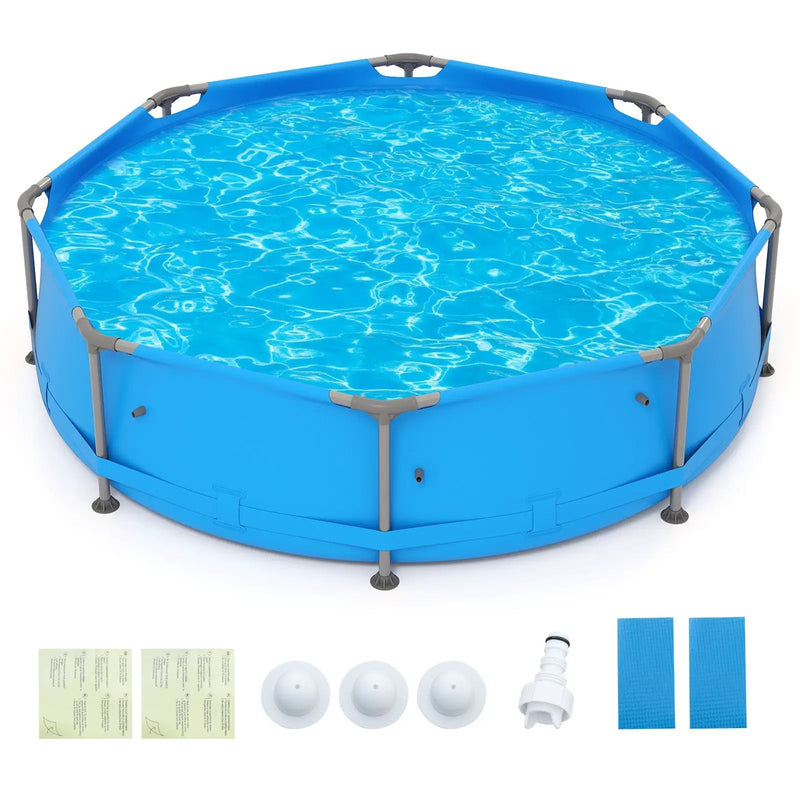 690/978/1158/1617 Gal Outdoor Family Swimming Pool with Metal Frame by DirectDeals