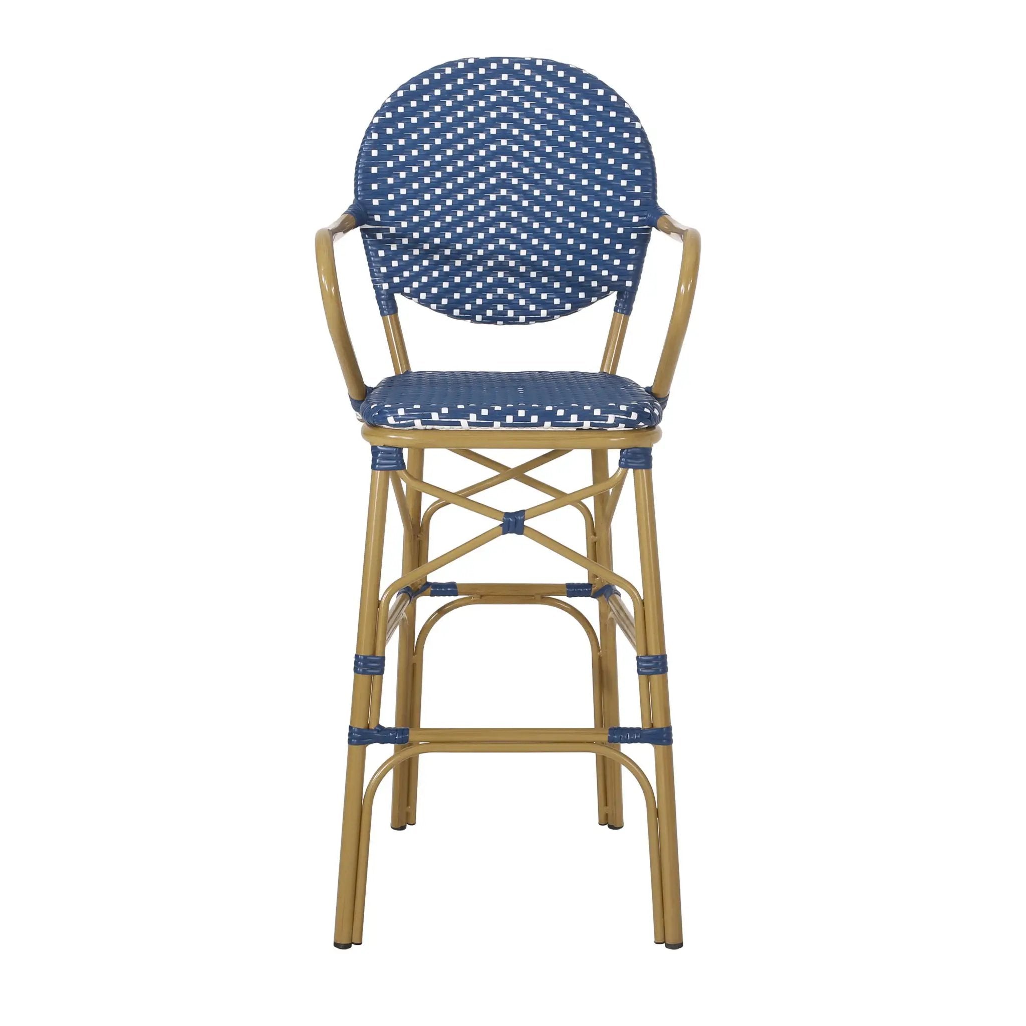 Outdoor Wicker And Aluminum French Barstools (Set of 2) by HouseOfZazla