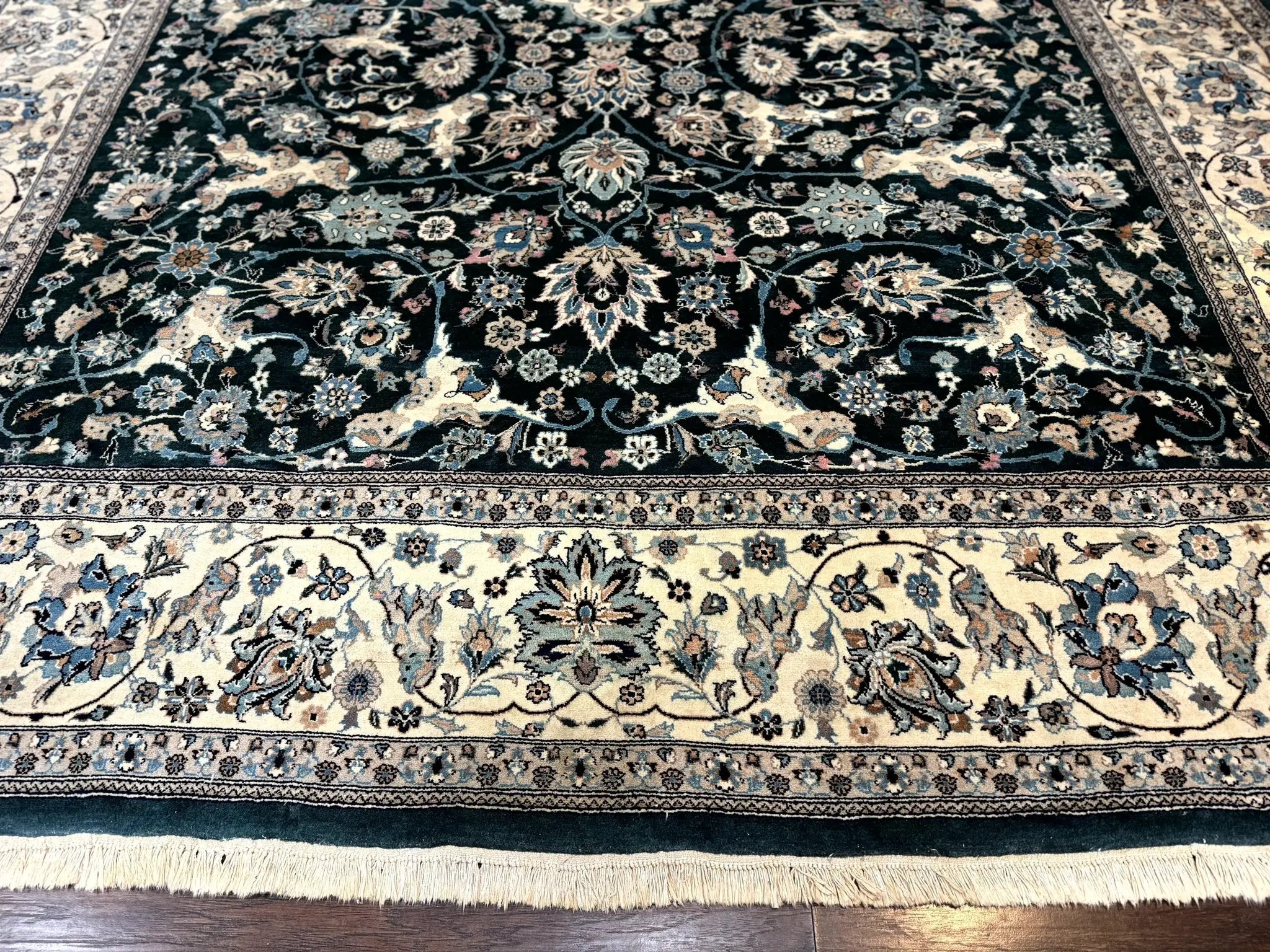 Pak Persian Rug 9x12, Dark Green, Floral Allover by Jewel Rugs