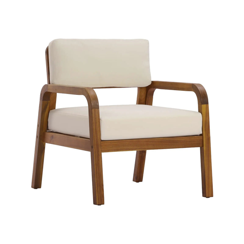 Outdoor Acacia Wood Armchair Set with Weather-Resistant Cushions by HouseOfZazla