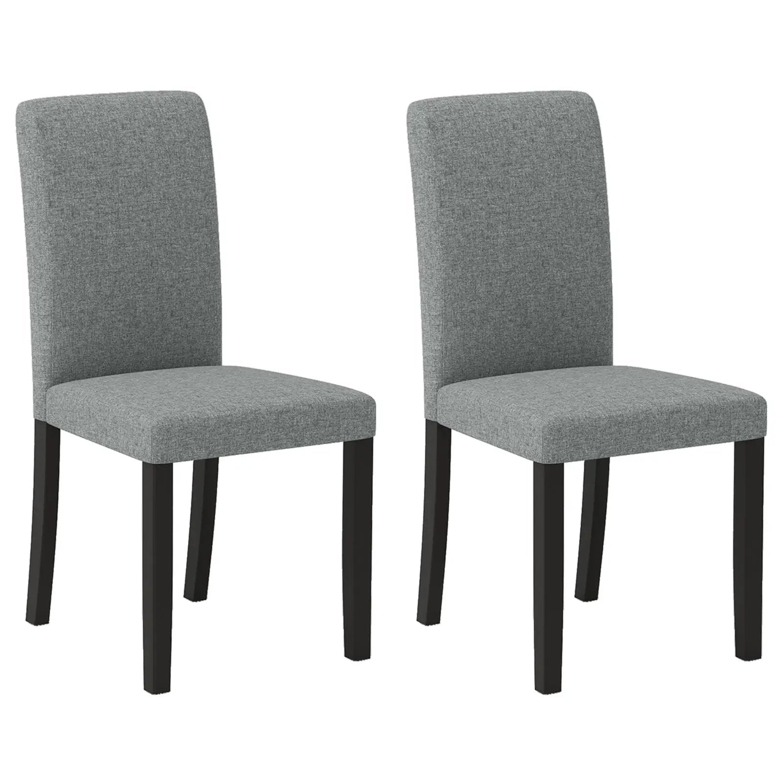 Dining Chair Set of 2 Mid-Century Modern Chairs with Rubber Wood Legs-Gray by DirectDeals