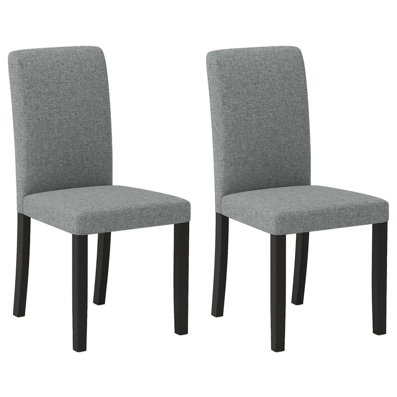 Dining Chair Set of 2 Mid-Century Modern Chairs with Rubber Wood Legs-Gray by DirectDeals