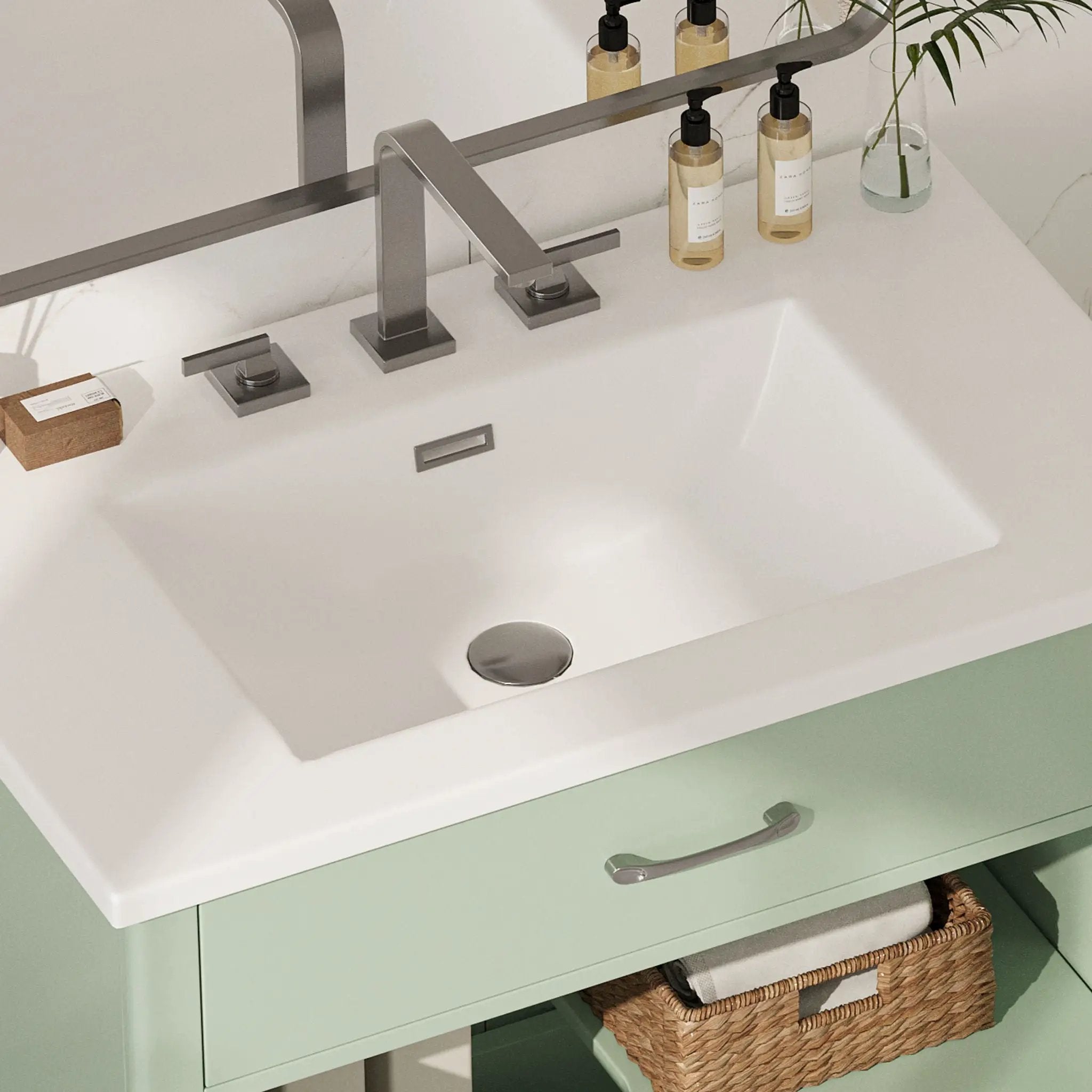 Modern Bathroom Vanity With Tempered Glass Doors