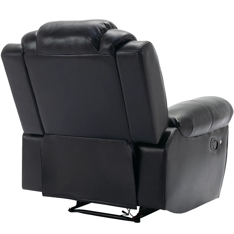 Home Theater Seating Manual Recliner Chair, Led Light Strip For Living Room - Black by HouseOfZazla