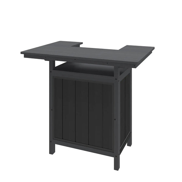 Outdoor Bar Patio Kitchen Island with HDPE & Aluminum Frame