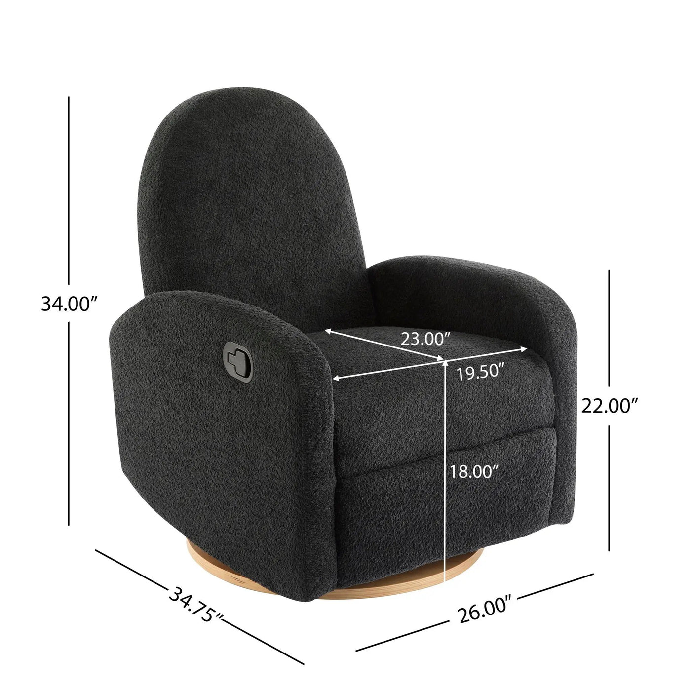 Contemporary 360 Swivel and Glider Recliner Chair by HouseOfZazla