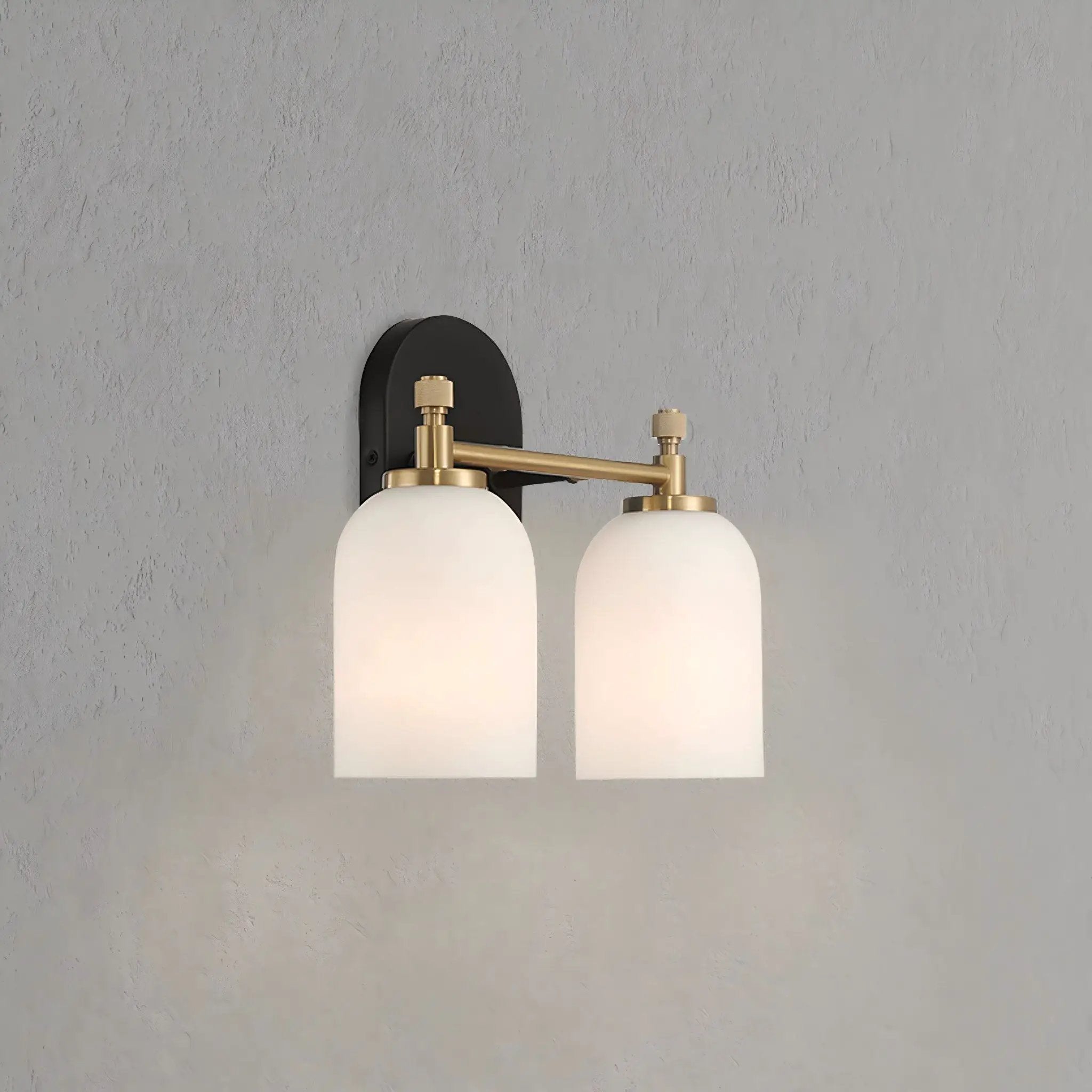 Vortex - 2 Lights Vanity In Style For Over Bathroom Mirror Wall Sconce - Black / Gold / White by HouseOfZazla