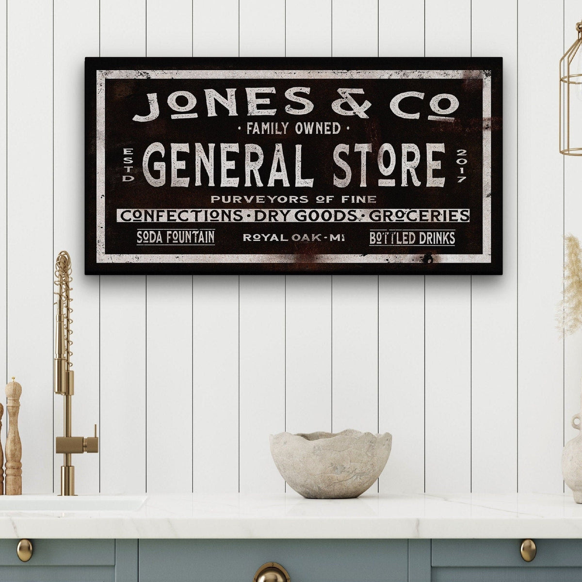 Dry Goods Sign | Personalized General Store Sign | Custom Rustic Farmhouse Sign, photo 3 of 9