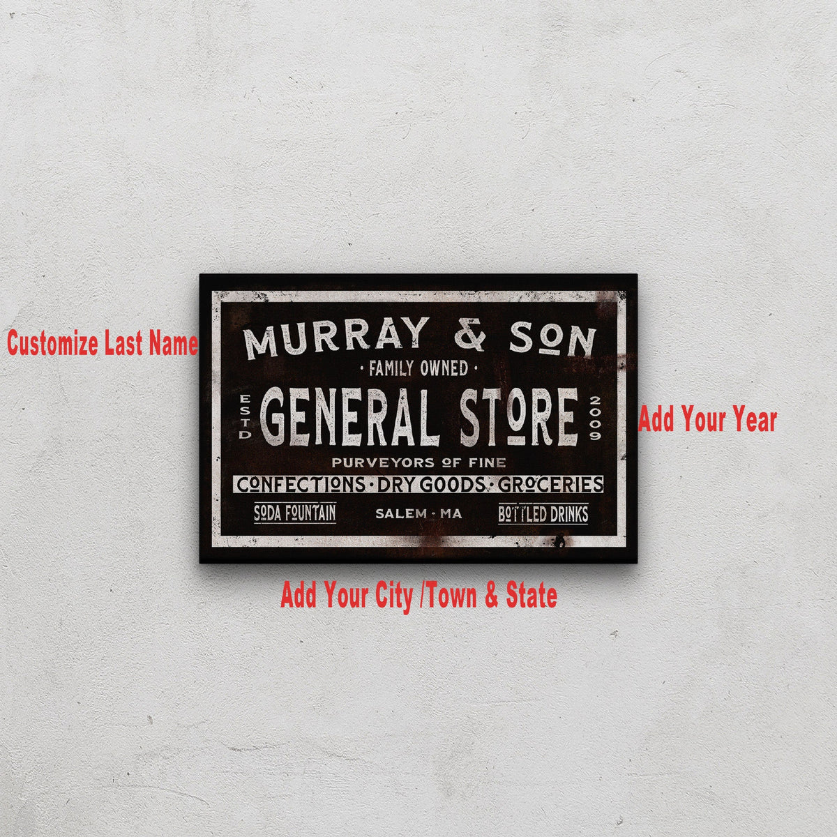 Dry Goods Sign | Personalized General Store Sign | Custom Rustic Farmhouse Sign, photo 8 of 9
