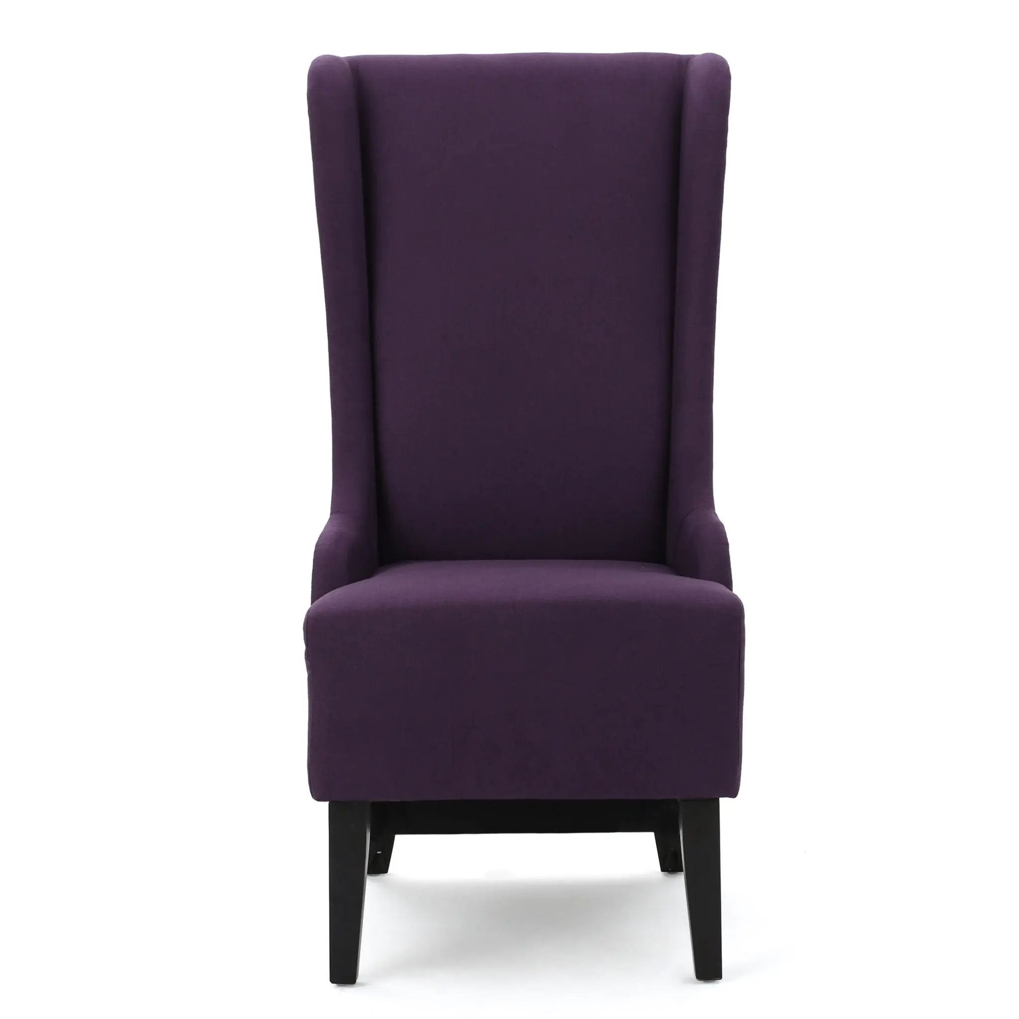Fabric Dining Chair With High Back And Birch Wood Legs - Plum by HouseOfZazla