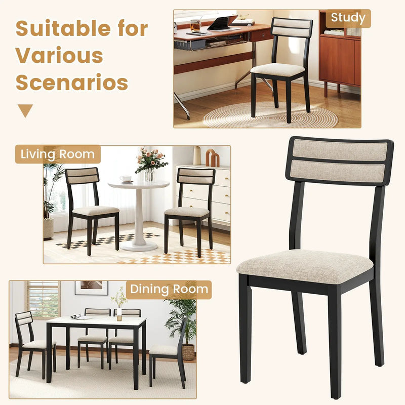 Modern Dining Chairs Set of 4 with Tilt Backrest for Dining Room-Black by DirectDeals