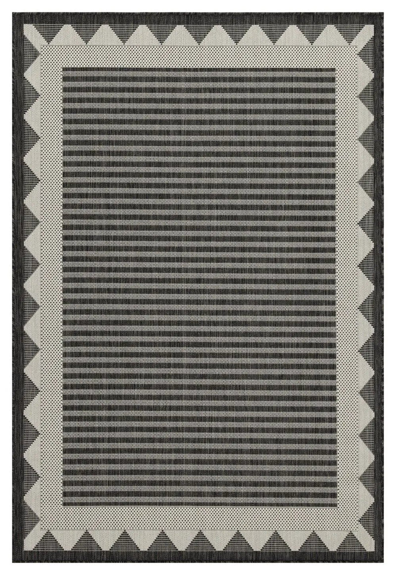 Sunshine - 5'3" X 7'3" Polypropylene Indoor & Outdoor Area Rug - Anthracite by Unique Piece Furniture