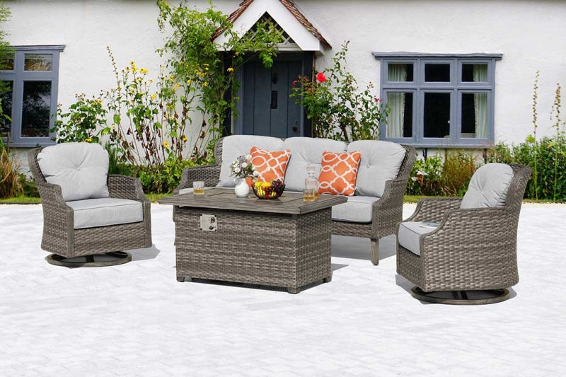 Tenaya Wicker Square Firepit Table by Outdoor-USA®