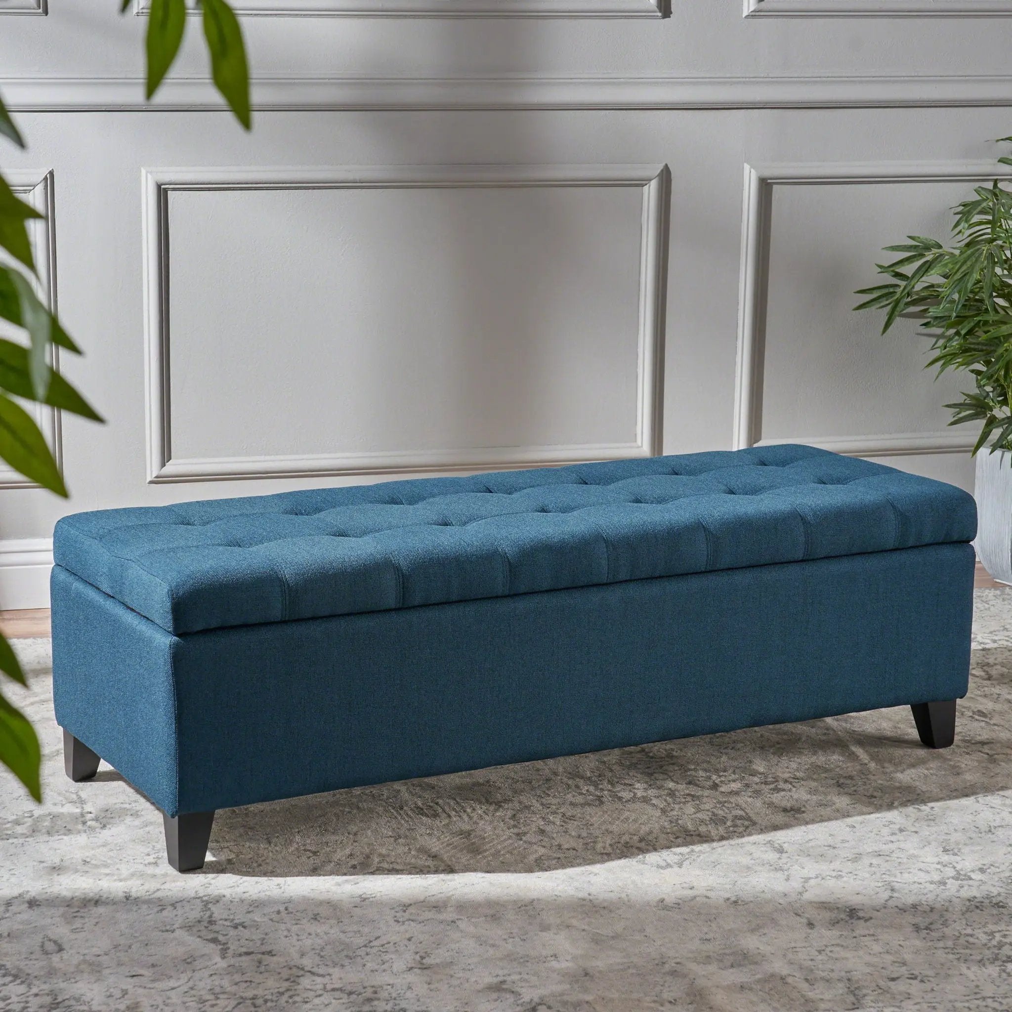 Upholstered Storage Ottoman Bench, Foot Rest For Bedroom by HouseOfZazla