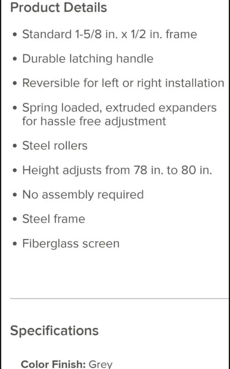 Ritescreen Adjustable Patio Screen Door' Bronze' 36X78 DELIVERY LAS VEGAS ONLY by Selzalot