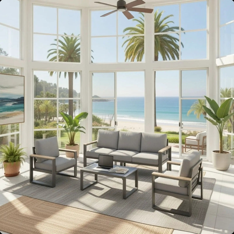 Modern Outdoor Sofa Set With Coffee Table by HouseOfZazla