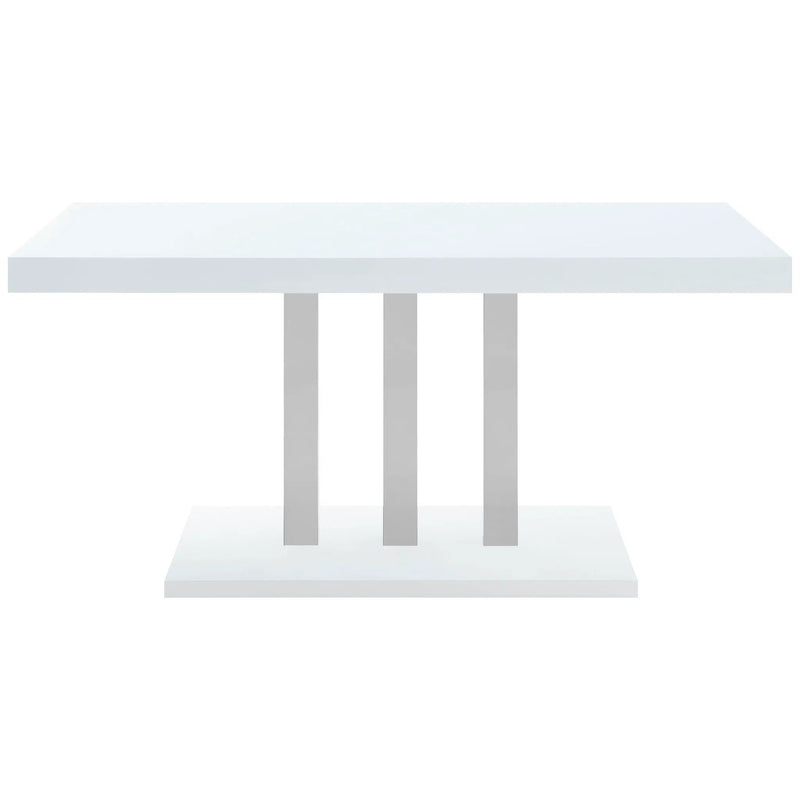 Creston - 5 Piece Dining Set With Upholstered Chairs - Gloss White by HouseOfZazla