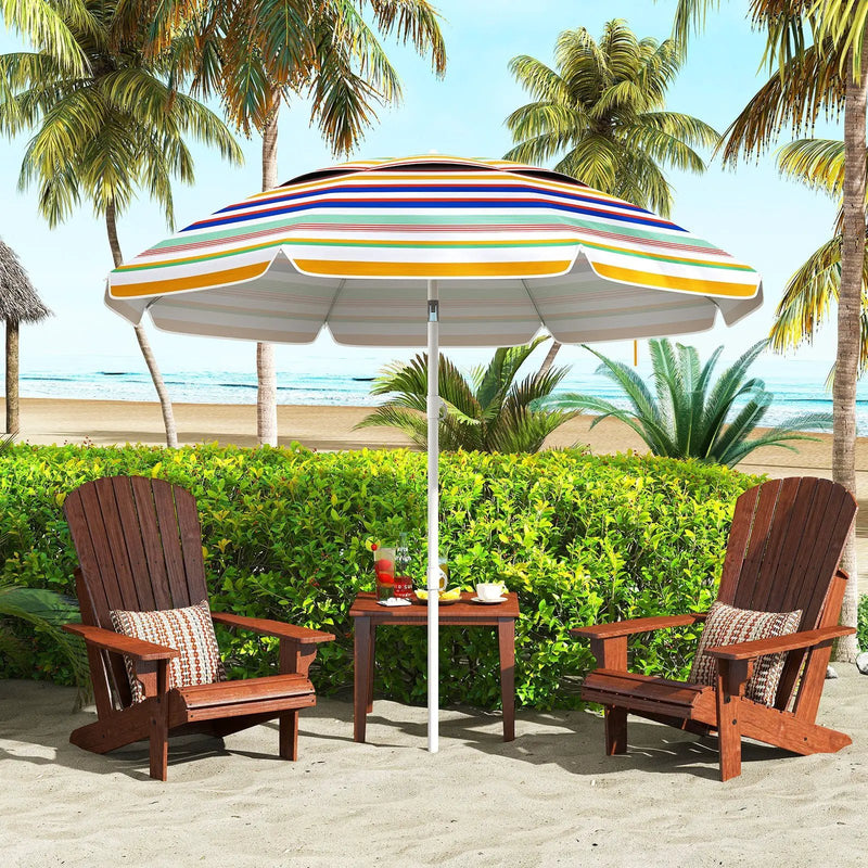 6.5 Feet Beach Umbrella with UPF50+ Sun Protection and Push Button Tilt-Colorful by DirectDeals