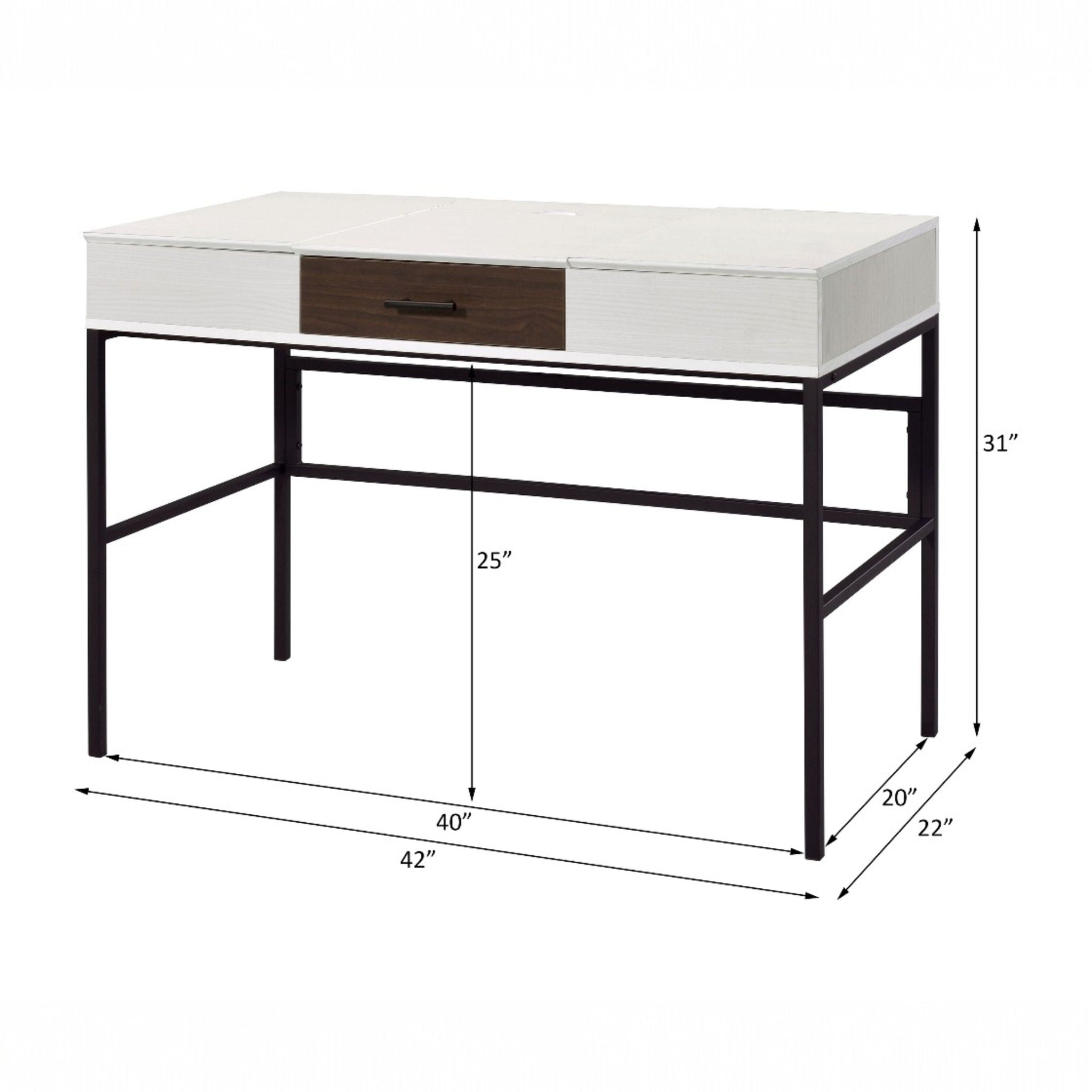 Verster - Writing Desk With USB - Black / Natural by HouseOfZazla