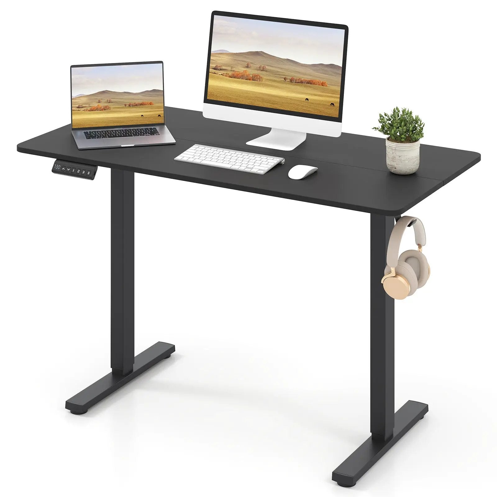 48 Inch x 24 Inch Ergonomic Electric Standing Desk with 3 Memory Settings for Home Office by DirectDeals