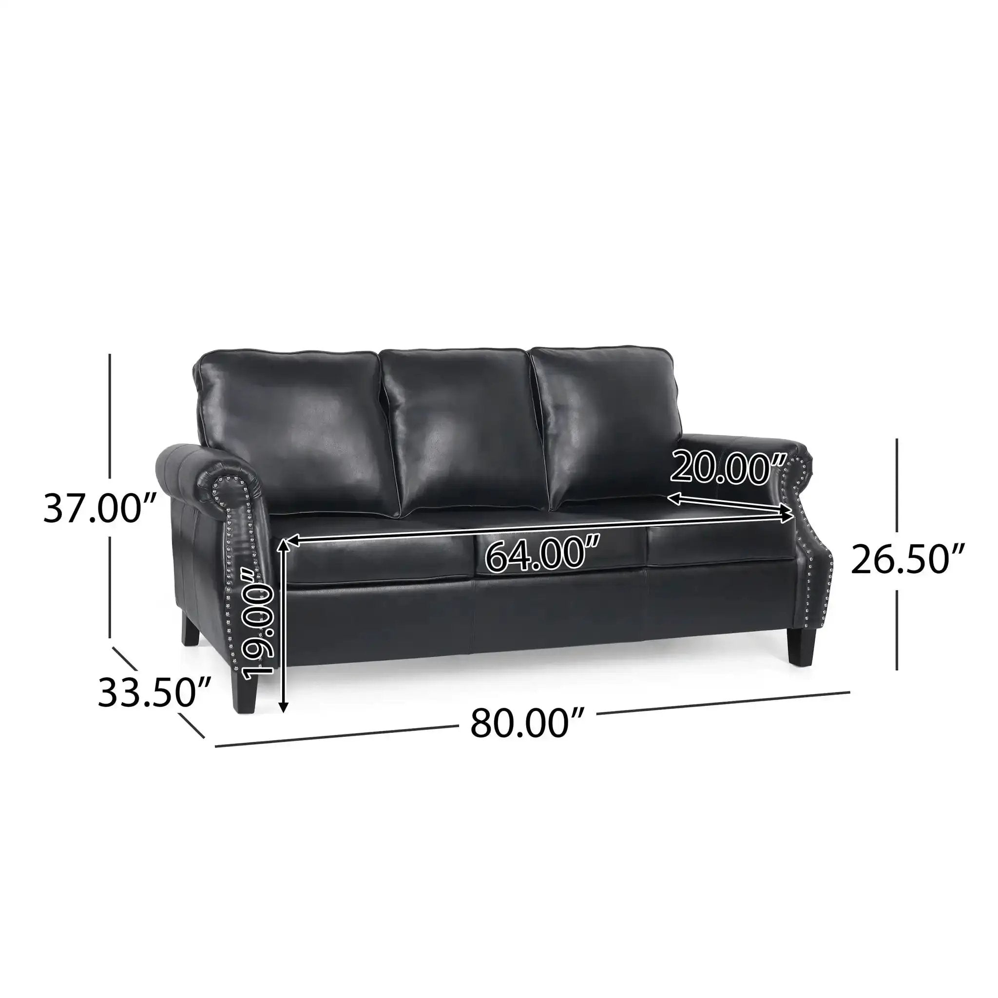 Contemporary 3 Seater Sofa With Nailhead Trim by HouseOfZazla