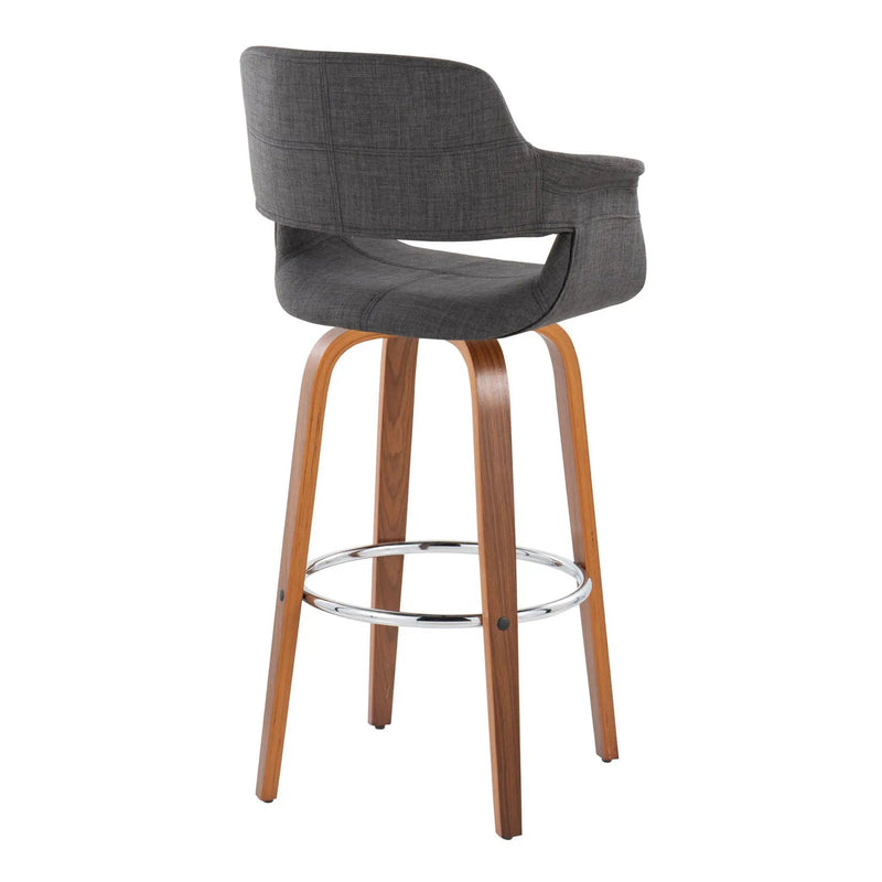 Vintage Flair - Mid Century Modern Fixed Height Barstool With Swivel & Round Footrest (Set of 2) by Unique Piece Furniture