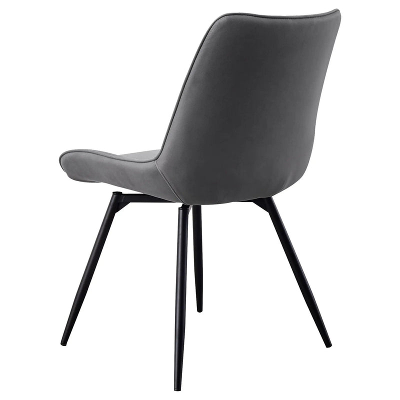 Neil 5-piece Round Dining Table Set Concrete Gunmetal by Unique Piece Furniture
