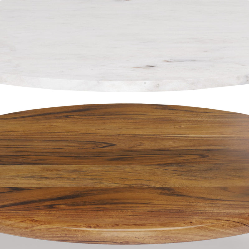 Wagner - Round Marble & Wood Table by HouseOfZazla