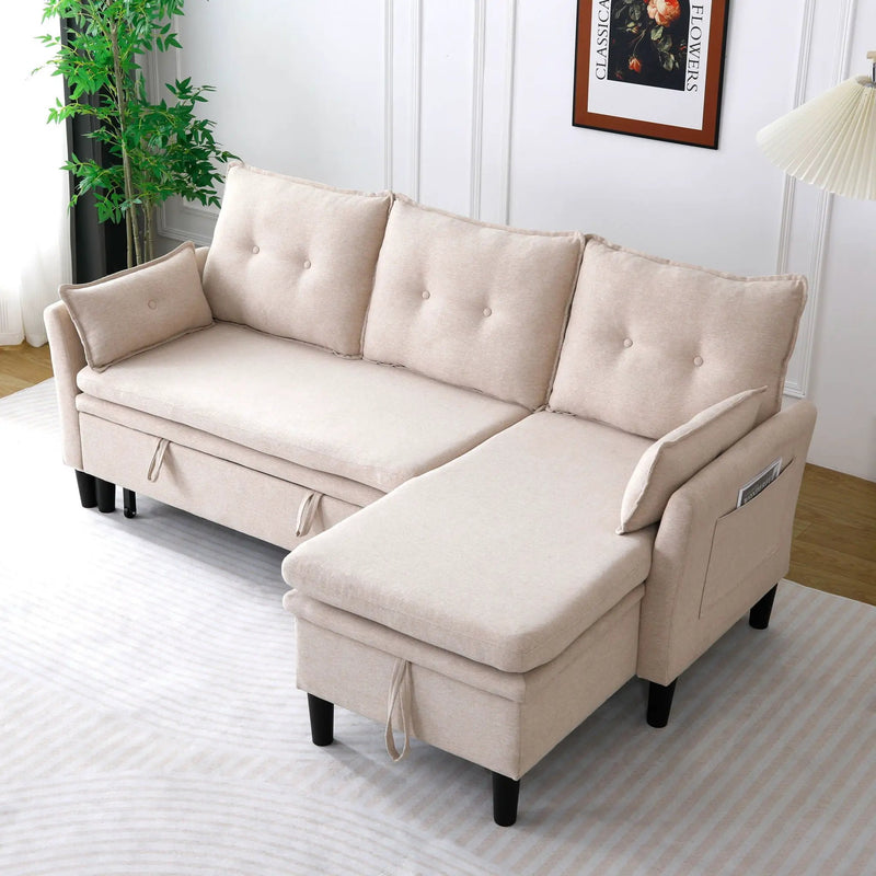 L-Shaped Reversible Chaise Sectional Sofa With Storage by Unique Piece Furniture