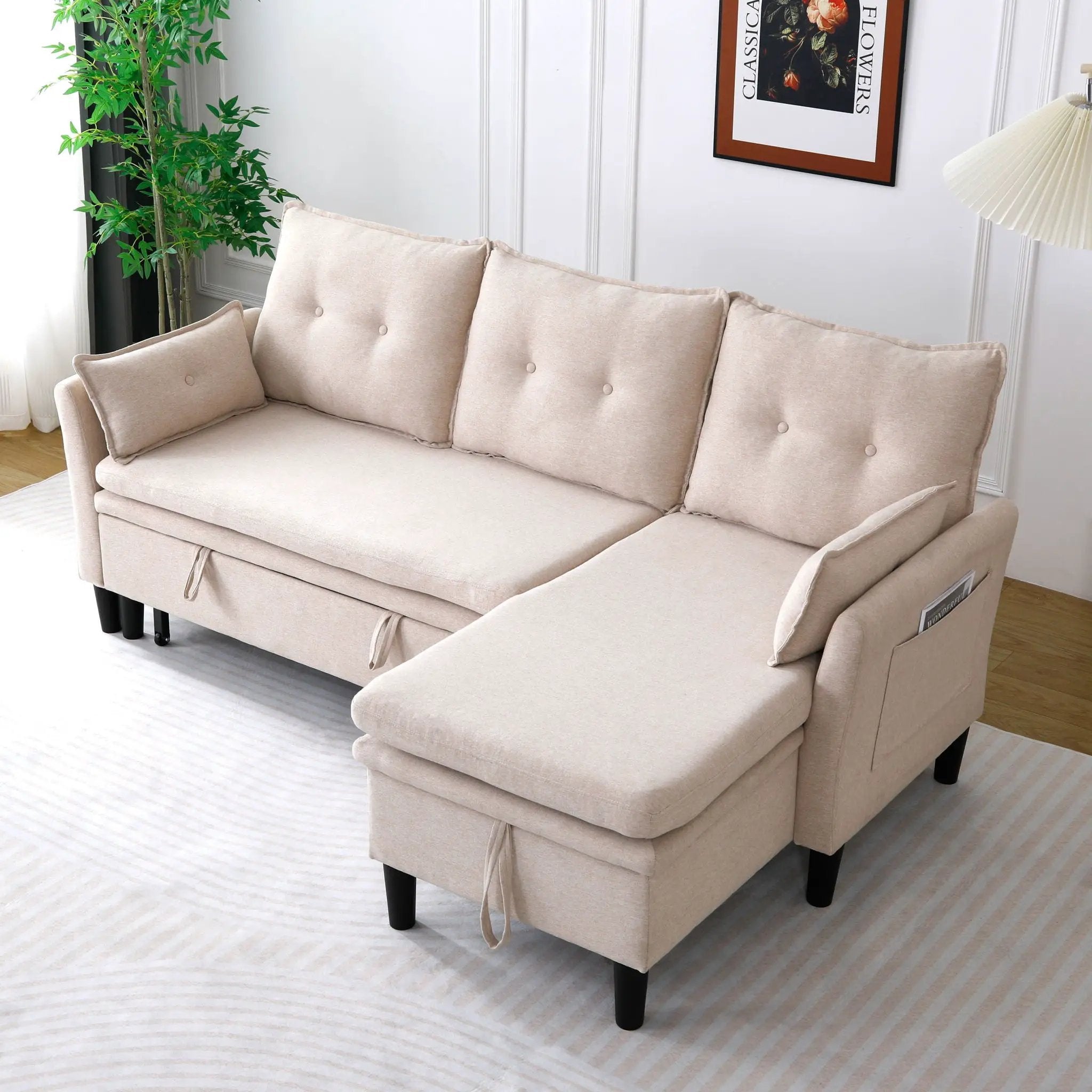 L-Shaped Reversible Chaise Sectional Sofa With Storage by Unique Piece Furniture
