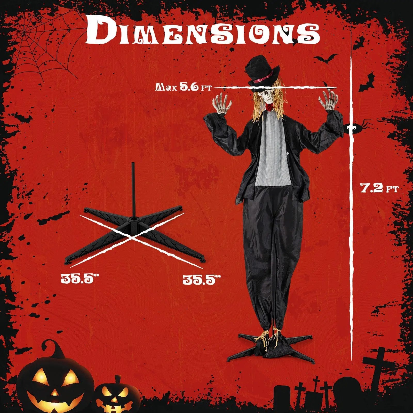 Halloween Animatronic Standing Groom 7.2 FT Haunted House Decoration by DirectDeals