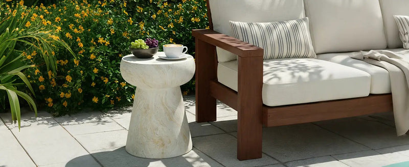 U_Style Mushroom-Shaped Outdoor Concrete Side Table by HouseOfZazla
