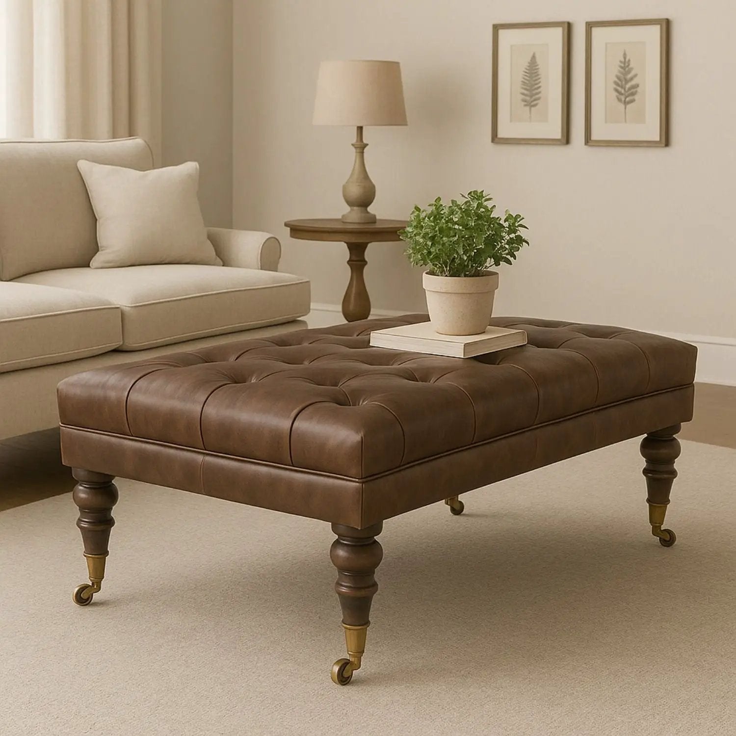 Buffalo - Ottoman With Castor Legs by HouseOfZazla
