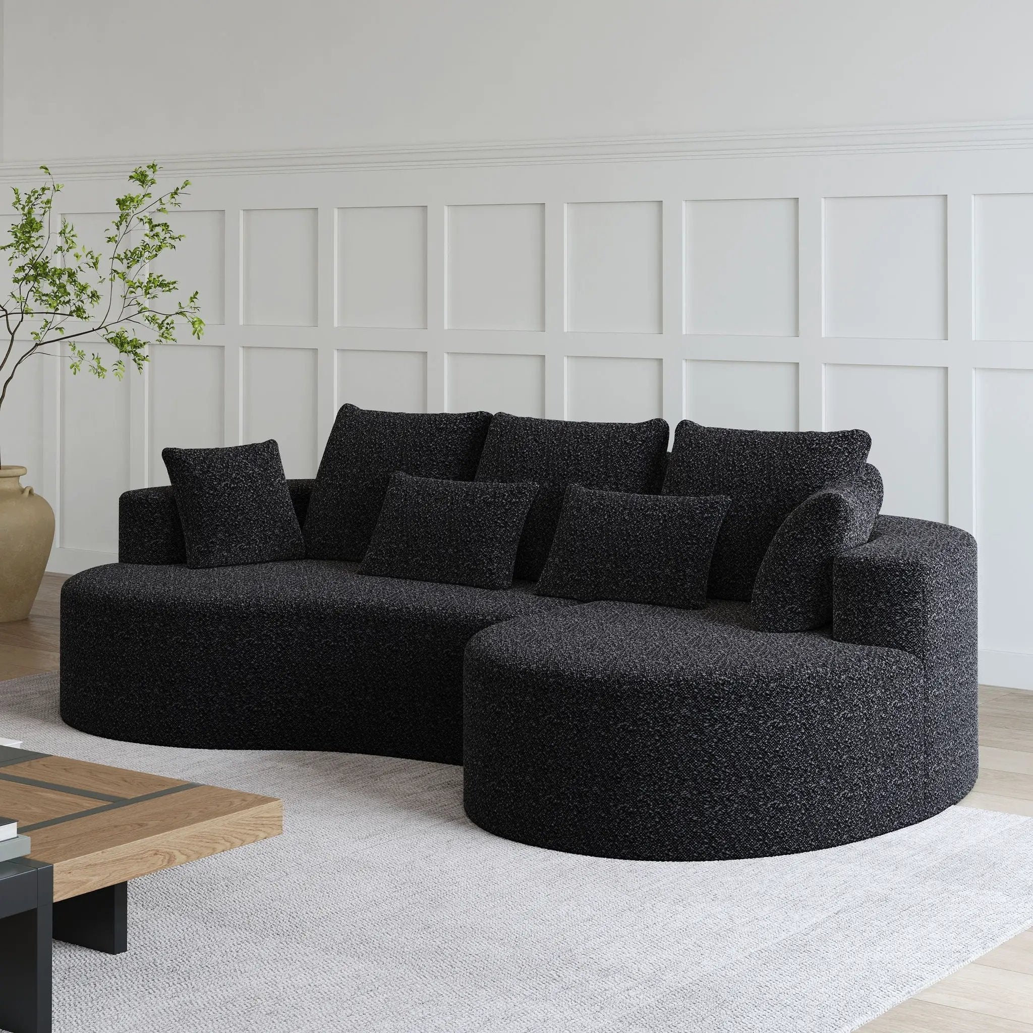 Curved Oversized Sectional Sofa With Extra Deep Seat by HouseOfZazla