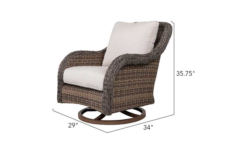 Mitchell 4-Piece Wicker Sofa Set with Swivel Rocking Chairs by Outdoor-USA®