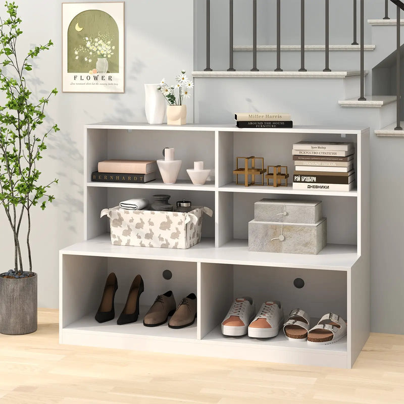 Entryway Shoe Cabinet with 2 Anti-tipping Kits-White by DirectDeals