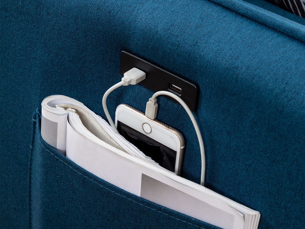 Mia - Sectional Sofa Chaise With USB Charger And Pillows, photo 3 of 10
