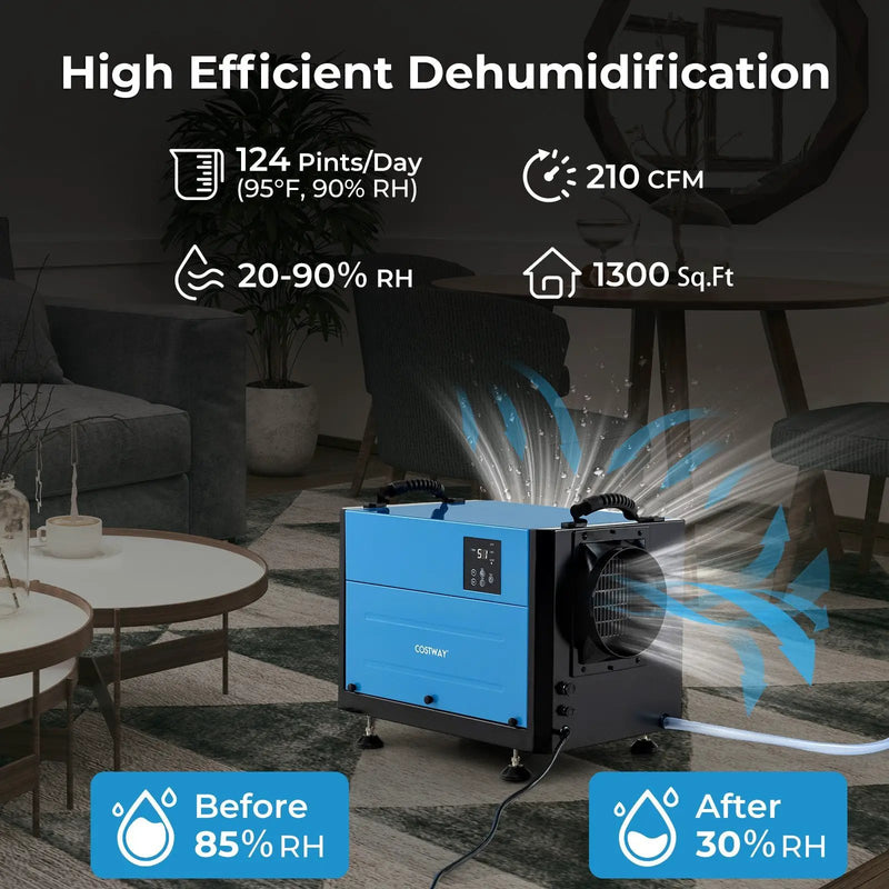 124 Pint Crawl Space Dehumidifier with 3 Modes and 24H Timer by DirectDeals